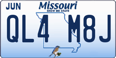 MO license plate QL4M8J