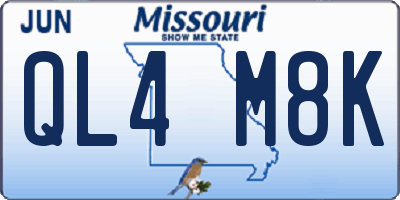 MO license plate QL4M8K