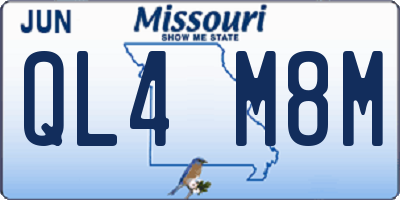 MO license plate QL4M8M