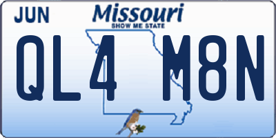 MO license plate QL4M8N
