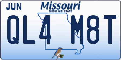 MO license plate QL4M8T