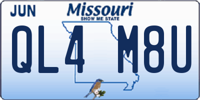 MO license plate QL4M8U