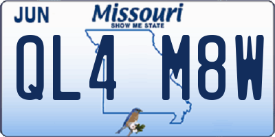 MO license plate QL4M8W