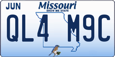 MO license plate QL4M9C