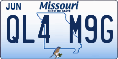 MO license plate QL4M9G