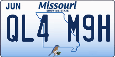 MO license plate QL4M9H