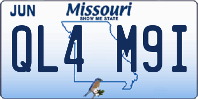 MO license plate QL4M9I