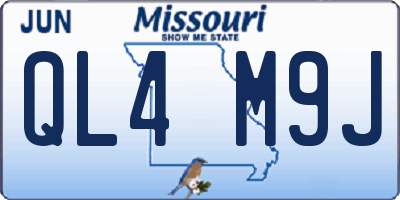 MO license plate QL4M9J