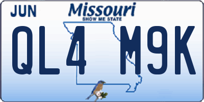 MO license plate QL4M9K