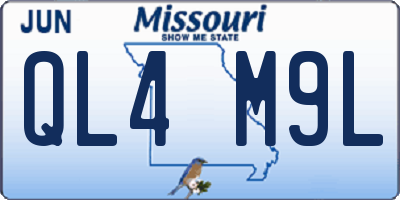MO license plate QL4M9L