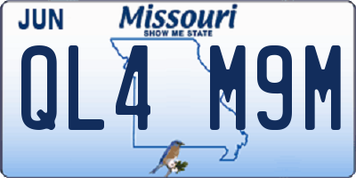 MO license plate QL4M9M