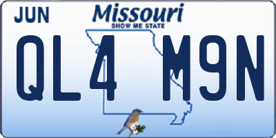 MO license plate QL4M9N
