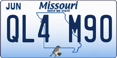 MO license plate QL4M9O