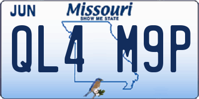 MO license plate QL4M9P