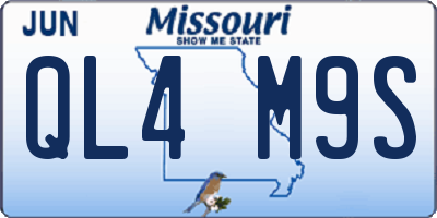 MO license plate QL4M9S
