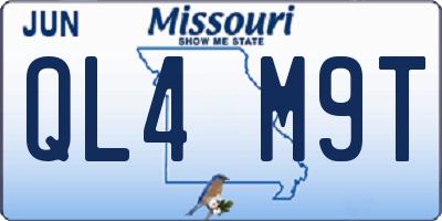MO license plate QL4M9T