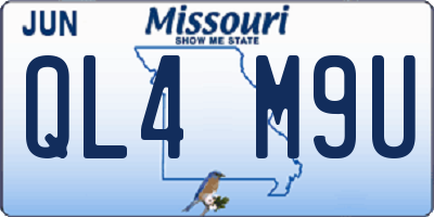 MO license plate QL4M9U