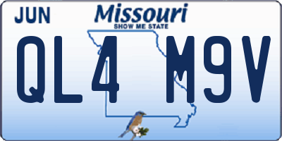 MO license plate QL4M9V
