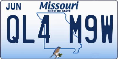 MO license plate QL4M9W