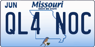 MO license plate QL4N0C