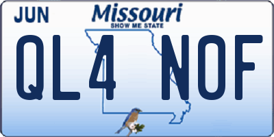 MO license plate QL4N0F