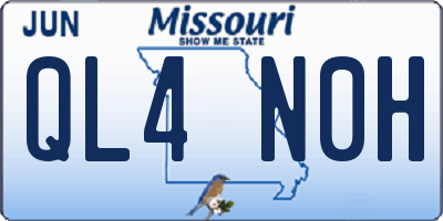 MO license plate QL4N0H