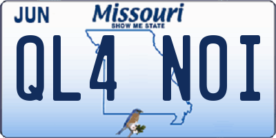MO license plate QL4N0I