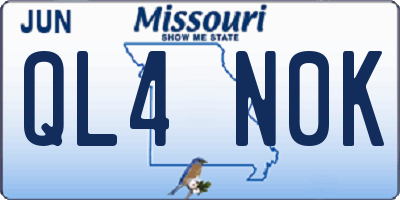 MO license plate QL4N0K