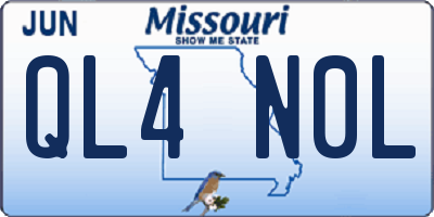 MO license plate QL4N0L