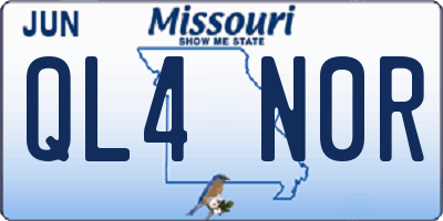 MO license plate QL4N0R