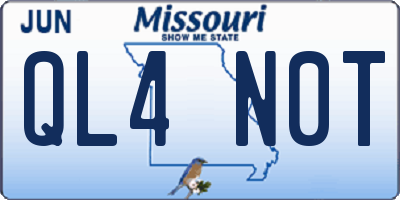 MO license plate QL4N0T