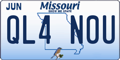 MO license plate QL4N0U