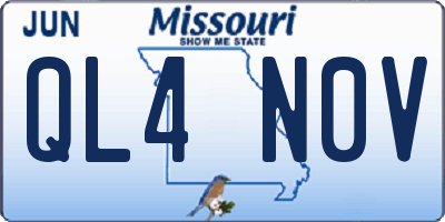 MO license plate QL4N0V