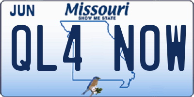 MO license plate QL4N0W