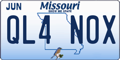 MO license plate QL4N0X