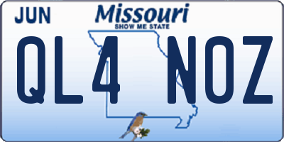 MO license plate QL4N0Z
