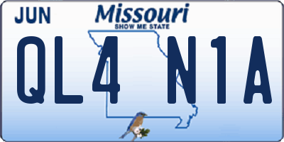 MO license plate QL4N1A