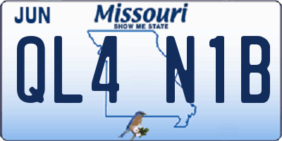 MO license plate QL4N1B
