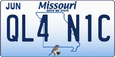 MO license plate QL4N1C