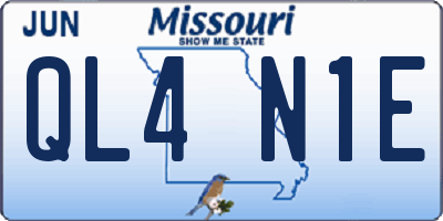 MO license plate QL4N1E