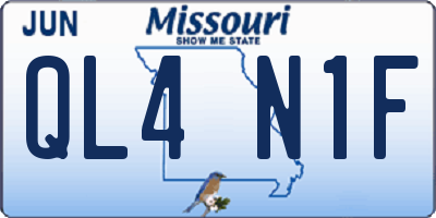 MO license plate QL4N1F