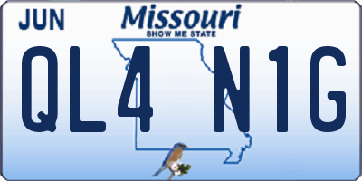 MO license plate QL4N1G
