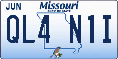 MO license plate QL4N1I