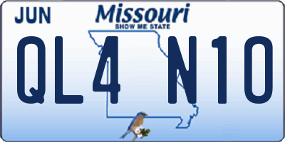 MO license plate QL4N1O