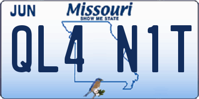 MO license plate QL4N1T