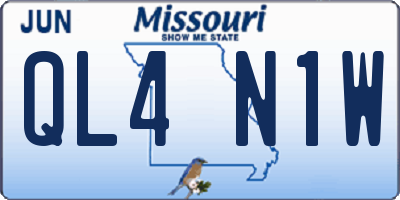 MO license plate QL4N1W