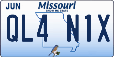 MO license plate QL4N1X