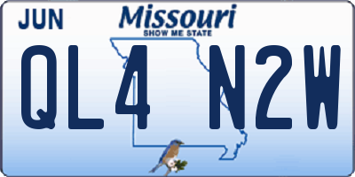 MO license plate QL4N2W