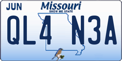 MO license plate QL4N3A