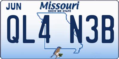 MO license plate QL4N3B